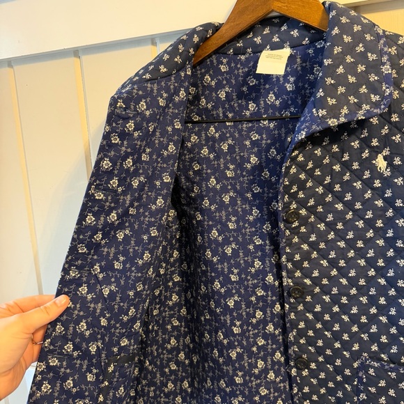 Ralph Lauren Blue Patterned Reversible Quilted Jacket, Size Large, NWOT - Picture 3 of 8